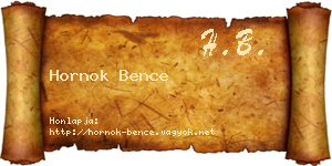 Hornok Bence névjegykártya