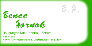 bence hornok business card